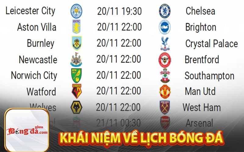 Khái niệm về Lịch bóng đá